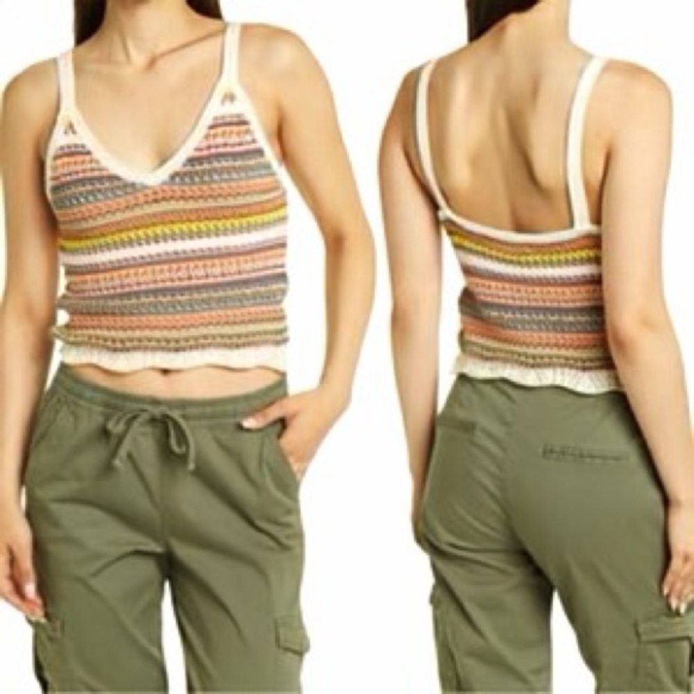 Cotton Emporium knit crochet top size XL